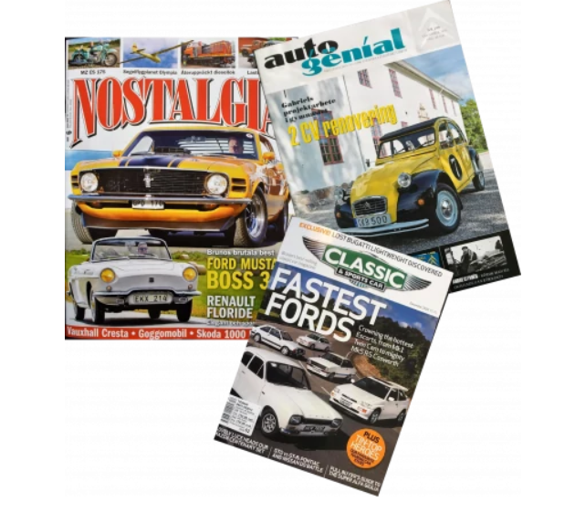 I tidningarna så får man följa min resa hur denna fantastiska bil har påverkat mitt liv mycket mer än vad jag kunnat ana. Med mycket tålamod, svett och tårar så har jag vänt ett vrak av skrot till en skönhet. Glädjen jag får av att jobba med äldre bilar har gjort att jag har startat min bilverksamhet Veteranbilsakuten